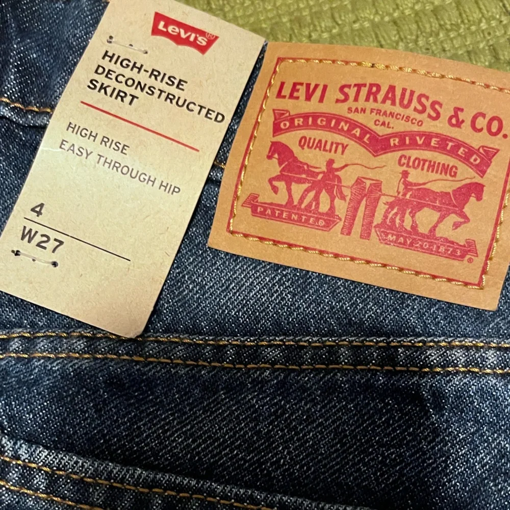 LEVIS High Rise Deconstructed Denim Mini Skirt New W Tags S27